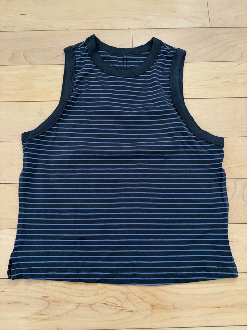 Lululemon Dark Grey & Light Blue Striped Tank Top
